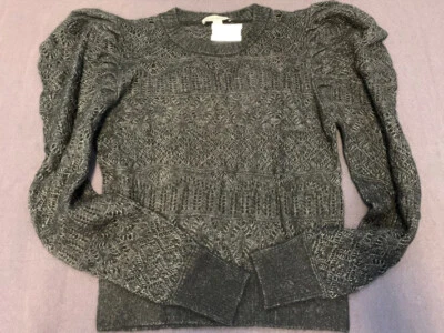 Suéter Otoño Cachemira Pointelle Hombro Abullonado Negro Mujer Talla S Nuevo con Etiquetas Foto 1 de 4