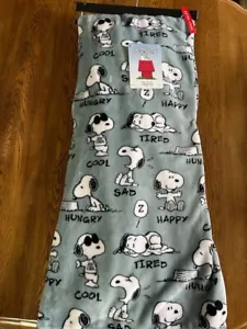 Berkshire Peanuts Snoopy Pet Throw Blanket 60x70 Light Blue Emotions Happy, Sad - Picture 1 of 4