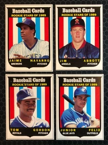 ⚾ 1989 Baseball Cards Magazine - Hand Cut - Abbott, Navarro, Gordon, Felix ⚾ - Picture 1 of 2