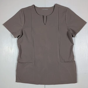 Mandala Scrub Top Womens S Brown Taupe – Short Sleeve Medical Nursing Uniform - Picture 1 of 11