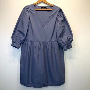Pomander Place (Tuckernuck) vestito Lizzie blu fiordaliso taglia M bambola bambino taffettà - Foto 1 di 5