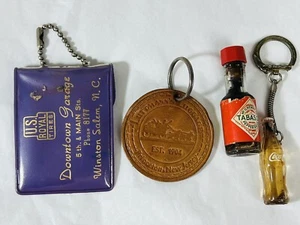 Coca Cola Keychains Tabasco Miniature Bottle Mixed Lot Vintage Collectibles - Picture 1 of 5