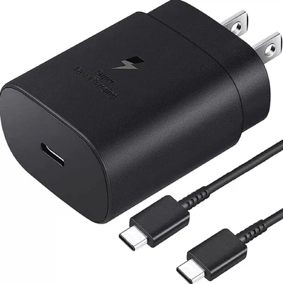 Cargador de pared rápido USB-C con cable de 6 pies para Samsung Galaxy S20 S21 S22 Super 25W Foto 1 de 4
