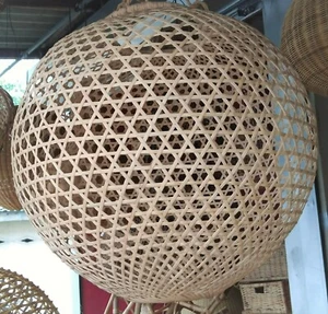 Natural handmade wicker cane rattan ceiling hanging light fitting free shipping  - Picture 1 of 6