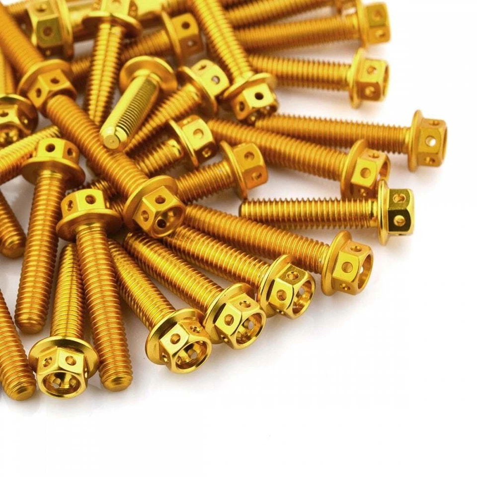 Kit de motor hexagonal perforado de carrera de aluminio Aprilia TUONO 125 17-20 dorado Foto 1 de 1