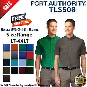 Port Authority TLS508 Mens Big & Tall Short Sleeve Button Down Dress Shirt - Picture 1 of 27