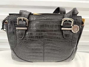 PATRICIA NASH Helmsley Leather Satchel Handbag NWT BLACK Croco Embossed - Bild 1 von 9