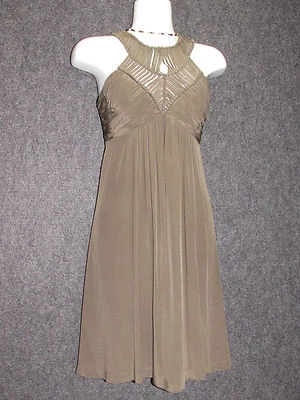 MUSE Taupe Halter Shift Dress SZ 2 NEW  - Image 1 of 4