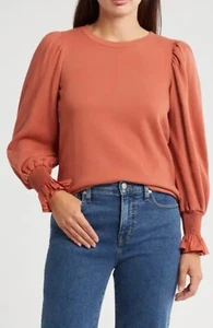 207 $ Nation LTD rot Ton Rundhalsausschnitt Langarm Sweatshirt Julia Ärmel Gr. S - Bild 1 von 8