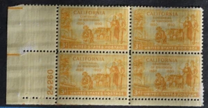 US SCOTT #997 3c PLATE BLOCK OF 4 - California Statehood MNH 1950 - Picture 1 of 1