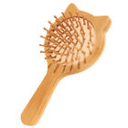 Bamboo Women Hair Brush Detangling Comb Paddle Cat Shape Wooden Travel Hairbrush