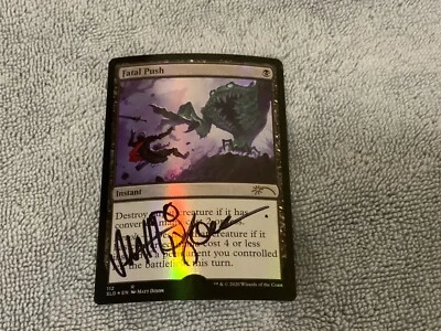 MTG Magic Fatal Push FOIL Signed Artist Proof x1 SLD Matt Dixon - Image 1 of 2