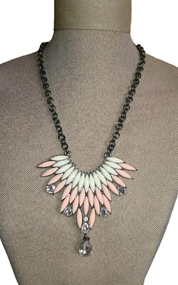 De colección Amrita Singh Marfil Y Melocotón Con Cristal Aystraliano Lágrima Collar 19" Foto 1 de 4