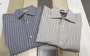 Ben Sherman maßgeschneidertes geknöpftes Herrenhemd Größe M 15,5 32-33 blaue Streifen - Bild 1 von 13