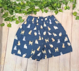 Uniqlo GIRLS Paul & Joe 100% Cotton Pull On Shorts Blue Cats Stretch Size 7/8 - Picture 1 of 6