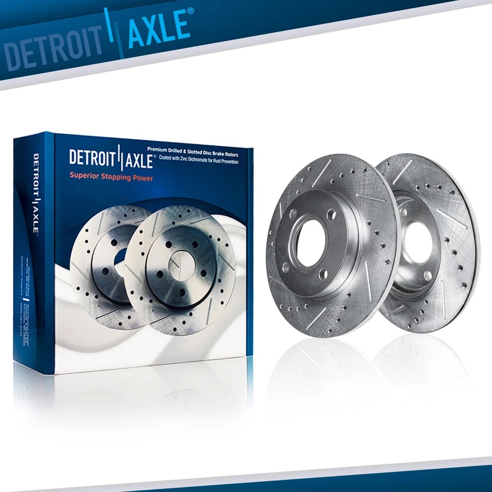 Rear Drilled and Slotted Disc Brake Rotors for Mazda MX-5 Miata Fiat 124 Spider - Image 1 of 4