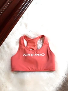 Nike Pro Girl's Size Small Reversible Dri- Fit Sports Bra Coral/Floral - Picture 1 of 8