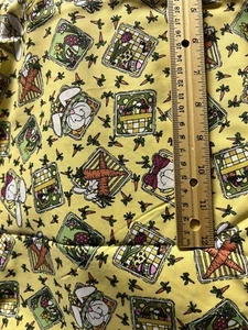 2 yd Hoppin Hopping Down the Bunny Trail cot 44”W Easter Fabric Vintage - Picture 1 of 1