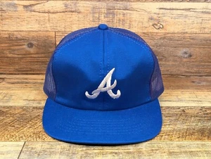 Vintage Atlanta Braves Sports Specialties Blue Mesh Snapback Hat MLB Deadstock - Picture 1 of 10