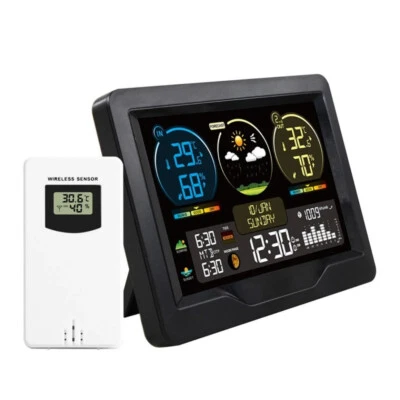 Digitales Wetterstation Funkwetterstation Thermometer Wettervohersage Kalender - Bild 1 von 4