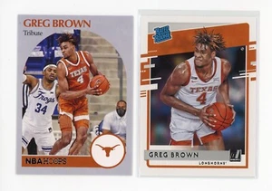 *2 CARD LOT* 2021 GREG BROWN Texas Longhorns Rookie RC CARDS Rated + Tribute - Picture 1 of 1