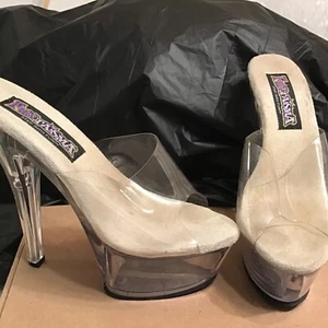Größe 7 Clear 6 Zoll Stiletto Maultier - Bild 1 von 4