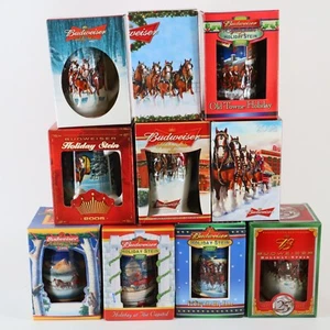 Budweiser Holiday Stein Ceramarte Brazil Collector Series 2000-2009 01 02 03 04 - Picture 1 of 24