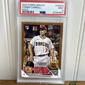 2023 Topps Update - Corbin Carroll #US244 Gold Parallel Rookie Debut /2023 PSA 9 - Picture 1 of 3