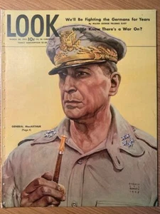 1945 3/20 Look magazine World War II General Douglas Macarthur GOOD - Imagen 1 de 1