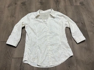 Camicia da viaggio donna Royal Robbins beige/crema design uccellino spedizione professionale XS - Foto 1 di 5