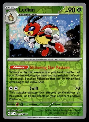 LEDIAN 3/142 RARE STELLAR CROWN POKEMON - Image 1 of 4