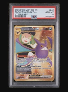 2025 POKEMON DRI EN-DESTINED RIVALS HYPER RARE TEAM ROCKET'S CROBAT EX PSA 10 - Picture 1 of 3