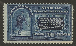 US #E5 - 10c Special Delivery, 1895 - MH, piega - SPEDIZIONE GRATUITA! - Foto 1 di 2