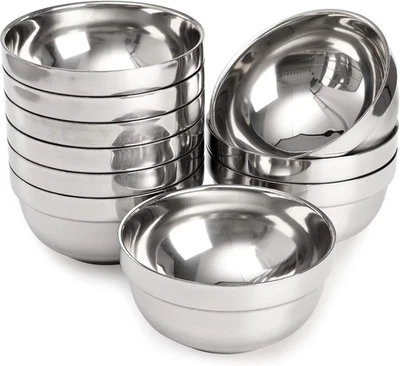 10 Pack Stainless Steel Bowls 5 Inch Snacks Bowl, 15 Oz Soup Bowl Lightweight Sa - Image 1 of 4