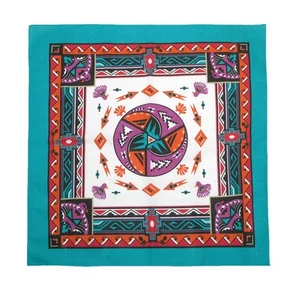 CTM Women's Cotton Aztec Turquoise Bandanas - Picture 1 of 1