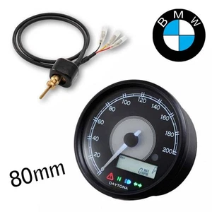 Kit contachilometri nero sensore elettronico 80mm DAYTONA per BMW R65 R80 R100 - Picture 1 of 2