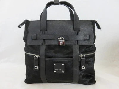 NEW Henri Bendel Jetsetter Black Calf Hair & Leather Backpack/Crossbody Bag - Image 1 of 4