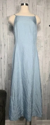 VTG 90s INC Dress Square Neck Spaghetti Strap Crinkle Silk Maxi Dress Sz.... - Image 1 of 4