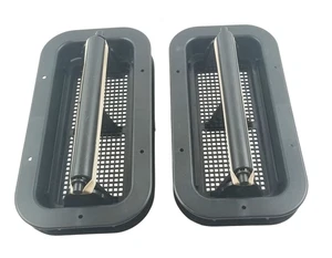 Black Molded Plastic Two-Way Trailer / RV Vent with Trim Ring - Pair - Picture 1 of 6