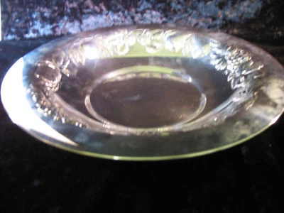 Cuenco de Plata Florance Italiano Fruta Uva Diseño 428g Sin Reserva Foto 1 de 4