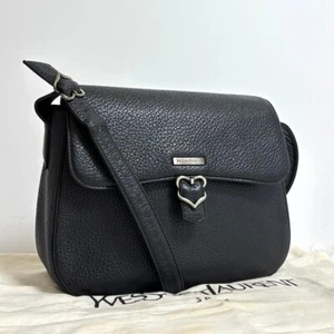 Borsa a tracolla Yves Saint Laurent cuore tracolla pelle nera usata ex+ originale JPN. - Foto 1 di 12