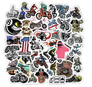 Lot de 50 Stickers Autocollants thème Moto, Biker, Motocross, Motard. - Imagen 1 de 2