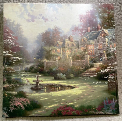 Thomas Kinkade Gardens Beyond Spring Gate холщовый принт с сертификатом подлинности ограниченное издание - Изображение 1 из 4