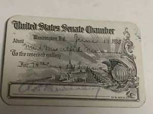 1935 Cámara del Senado de los Estados Unidos Aprobación 74o Congreso 1a Sesión - Vandenburgo - Michigan ~ PL1 - Imagen 1 de 5