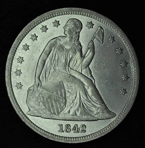 1842 Liberty Seated Dollar - Choice AU Cover