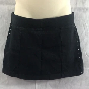 Girls Solid Black Fashion Mini Skirt with Rhinestones Size Small school play fun - Picture 1 of 2