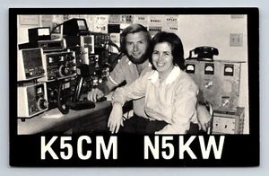 Vintage Ham Radio Amateur QSL QSO Postcard K5CM N5KW Muskogee Oklahoma 1980 - Picture 1 of 2