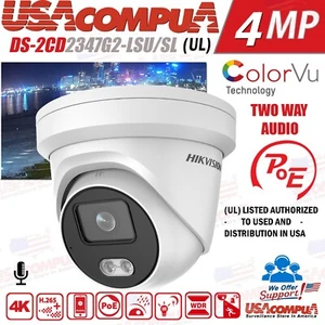 Hik OEM 4MP DS-2CD2347G2-LSU/SL AI Smart Night ColorVu/Audio IP Turret Camera - Picture 1 of 1