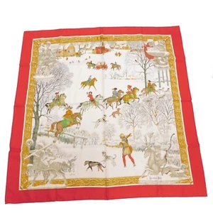 HERMES SEIDE 100 % mehrfarbig L'HIVER Carre 90 quadratischer Schal #28 Rise-on - Bild 1 von 13