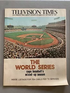 Cubierta de guía de televisión de la Serie Mundial 1981 de los Dodgers de béisbol de los Yankees - Imagen 1 de 1